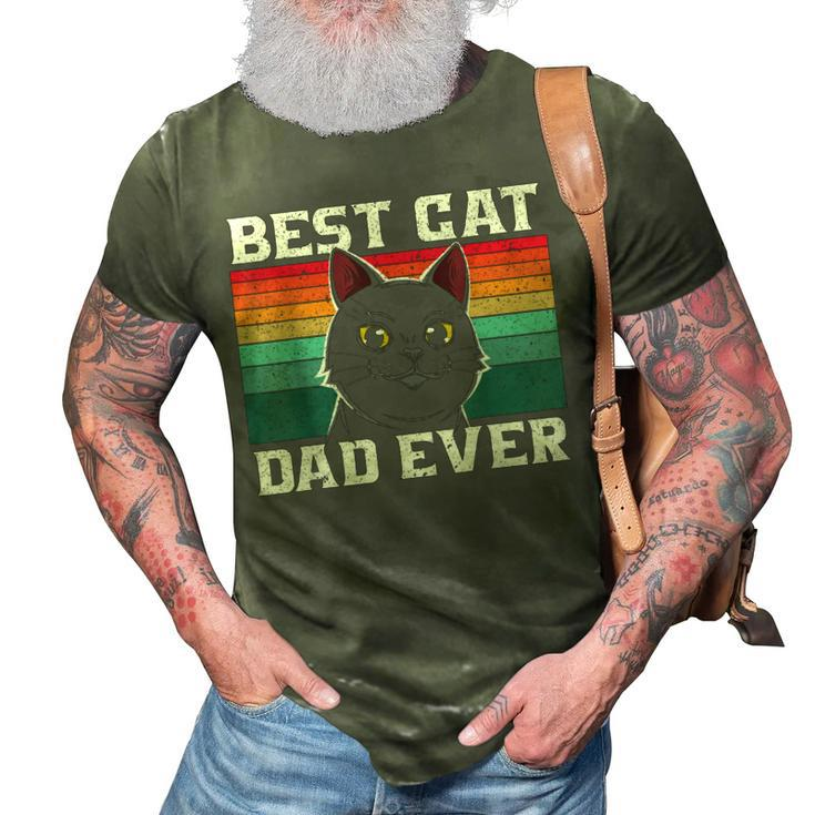 Best Cat Dad Ever Cat Daddy Father Fathers Day Vintage Gift For Mens 3D Print Casual Tshirt