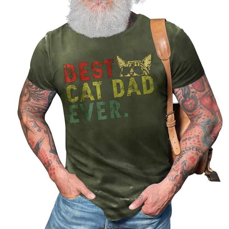 Best Cat Dad Ever Gift For Cat Daddy 3D Print Casual Tshirt