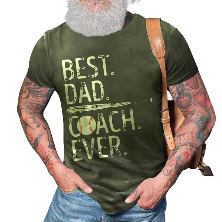 Best Dad Coach Ever Baseball Patriotic For Fathers Day Gift For Mens 3D Print Casual Tshirt