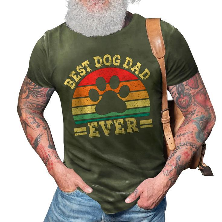 Best Dog Dad Ever Funny Daddy Father Retro Dog Lover 3D Print Casual Tshirt