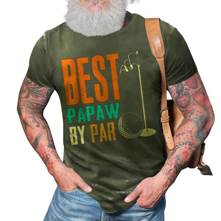 Best Papaw By Par Vintage Retro Golf Lover Grandpa Gift 3D Print Casual Tshirt