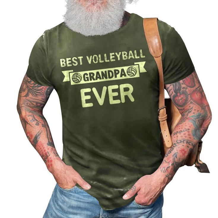 Best Volleyball Grandpa Ever Gift Fathers Day Gift For Mens 3D Print Casual Tshirt