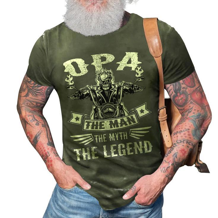 Biker Grandpa Opa The Man Myth The Legend Motorcycle 3D Print Casual Tshirt