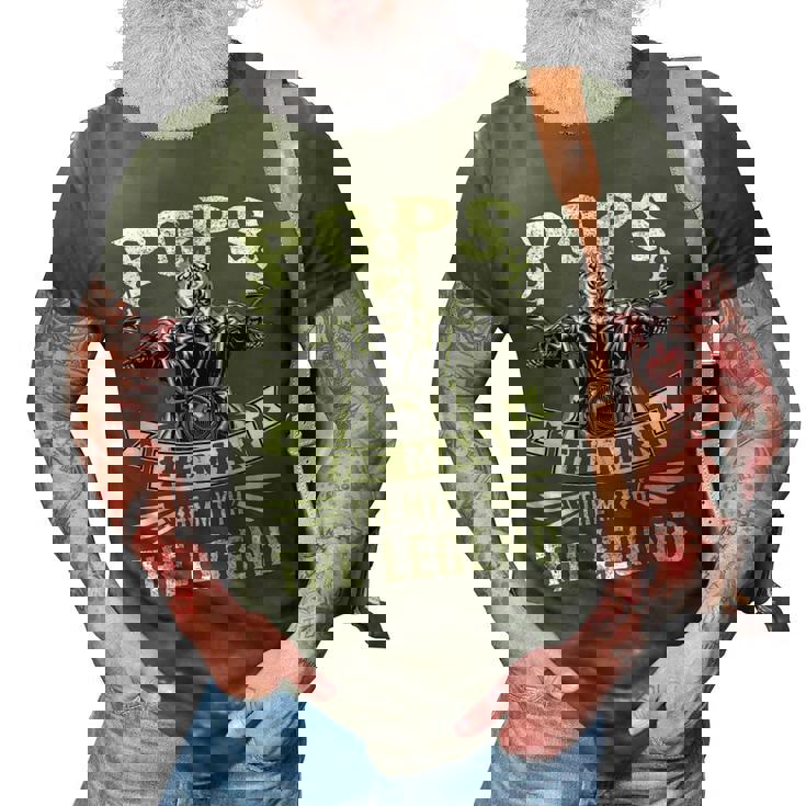 Biker Grandpa Pops The Man Myth The Legend Motorcycle 3D Print Casual Tshirt