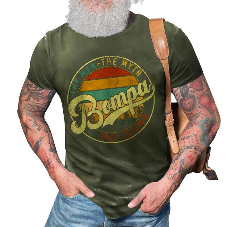 Bompa The Man Myth Legend Family Daddy Grandpa Fathers Day 3D Print Casual Tshirt