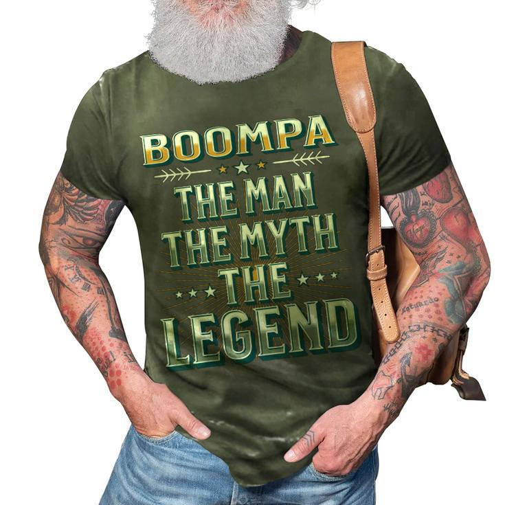 Boompa The Man The Myth The Legend Fathers Day Grandad 3D Print Casual Tshirt