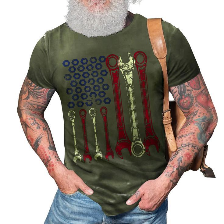 Car Mechanic American Flag 4Th Of July  Veteran 3D Print Casual Tshirt