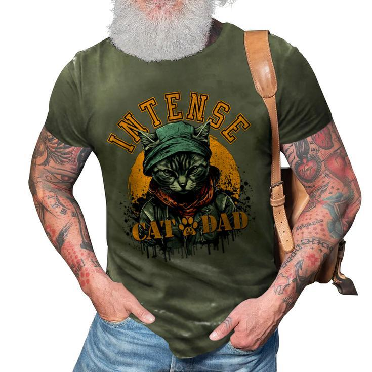 Cat Dad Instense Cats And Kittens Design Gift For Mens 3D Print Casual Tshirt