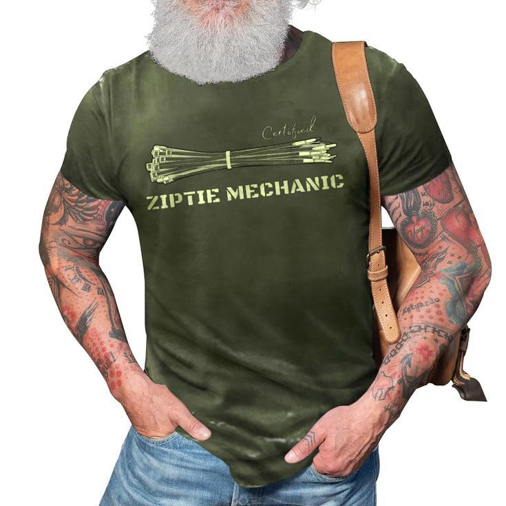 Certified Ziptie Mechanic | Car Diy | Funny Automotive 3D Print Casual Tshirt