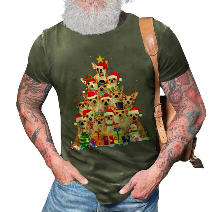 Christmas Pajama Chihuahua Tree Xmas Dog Dad Mom 3D Print Casual Tshirt