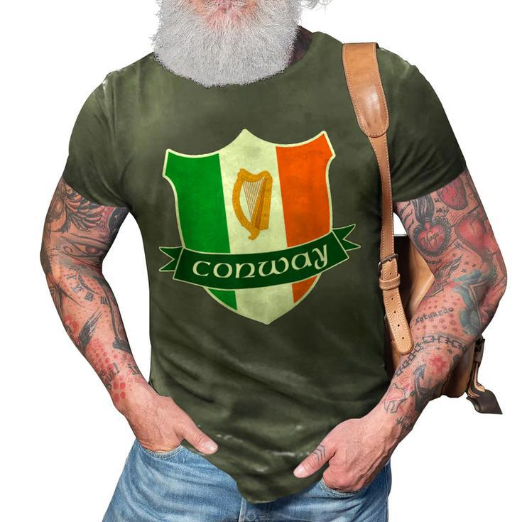 Conway Irish Name Ireland Flag Harp Family 3D Print Casual Tshirt