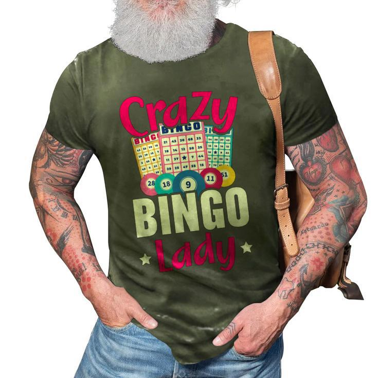 Crazy Bingo Lady Grandma Grandmother Granny Grandparents Day 3D Print Casual Tshirt