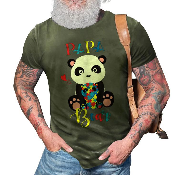 Cute Panda Bear Lovers Papa Panda Autism Father Puzzle Baby 3D Print Casual Tshirt