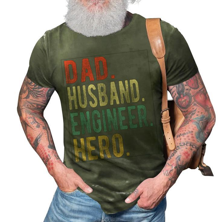 Dad Husband Engineer Hero  Gift For Mens 3D Print Casual Tshirt