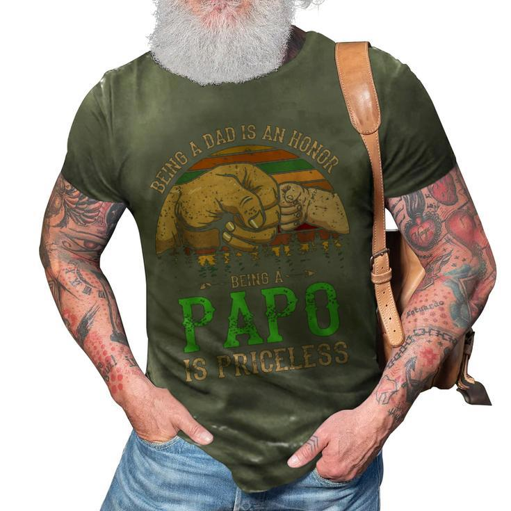 Dad Is Honor Being Papo Priceless Fathers Day 3D Print Casual Tshirt