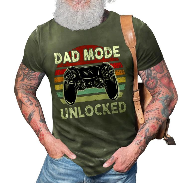 Dad Mode Unlocked Game R Player Father Mother Family Love Gift For Mens 3D Print Casual Tshirt