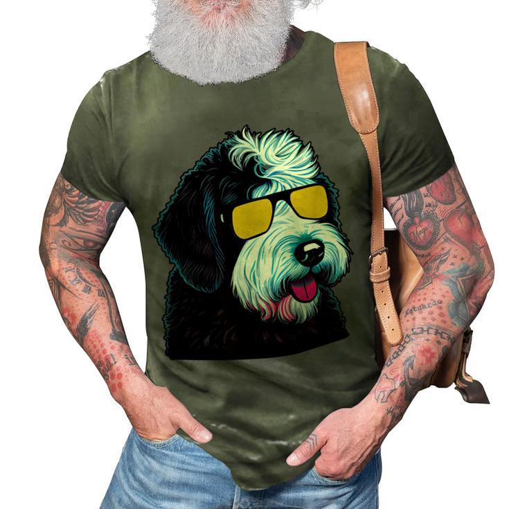 Dad Mom Cool Dog Sunglasses Sheepadoodle 3D Print Casual Tshirt