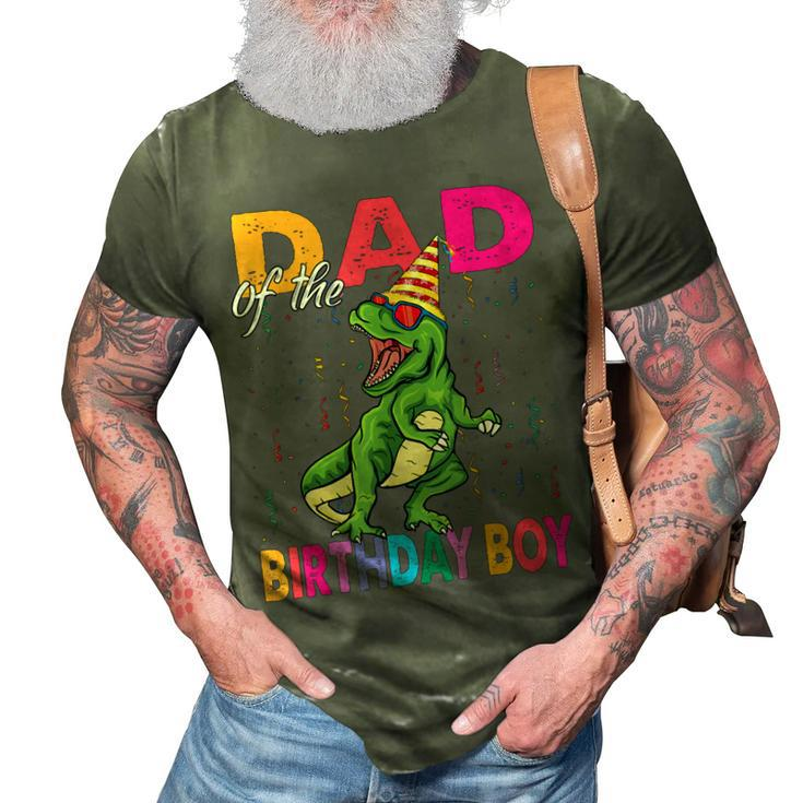 Dad Of The Birthday Boy T Rex Rawr Dinosaur Birthday Party 3D Print Casual Tshirt