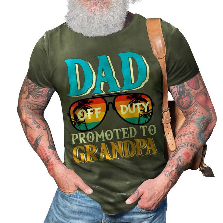 Dad Off Duty Promoted To Grandpa Pregnancy Announcement Gift For Mens 3D Print Casual Tshirt