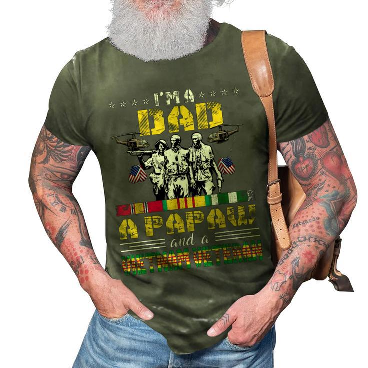 Dad Papaw Vietnam Veteran Vintage  Military Mens Gift For Mens 3D Print Casual Tshirt