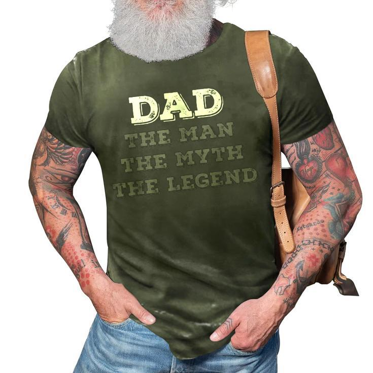 Dad The Myth The Legend Vintage Dad Legend 3D Print Casual Tshirt