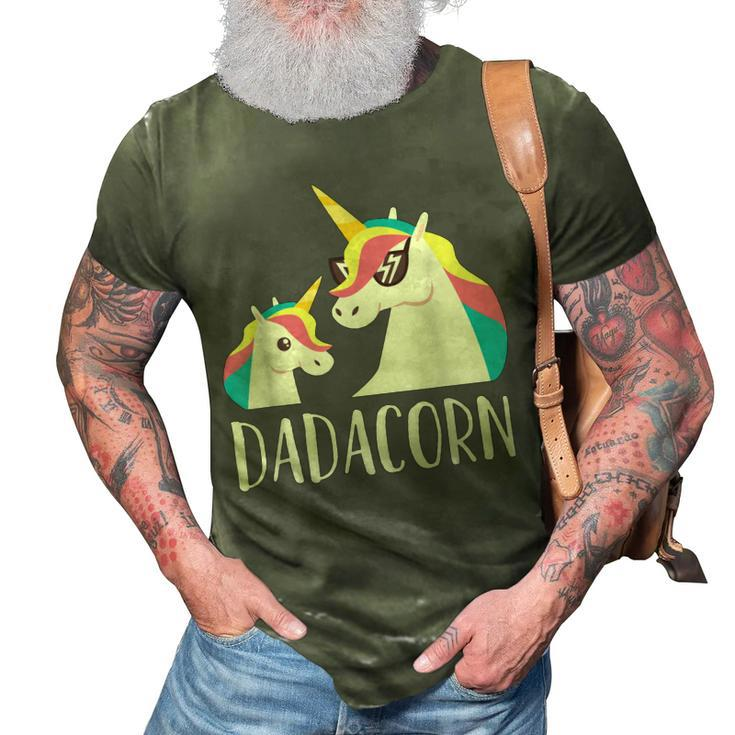 Dadacorn Father Daughter Unicorn Gift 3D Print Casual Tshirt