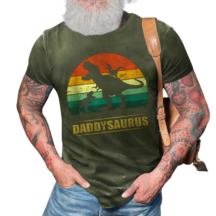 Daddy Dinosaur Daddysaurus 2 Kids Fathers Day Gift For Dad 3D Print Casual Tshirt