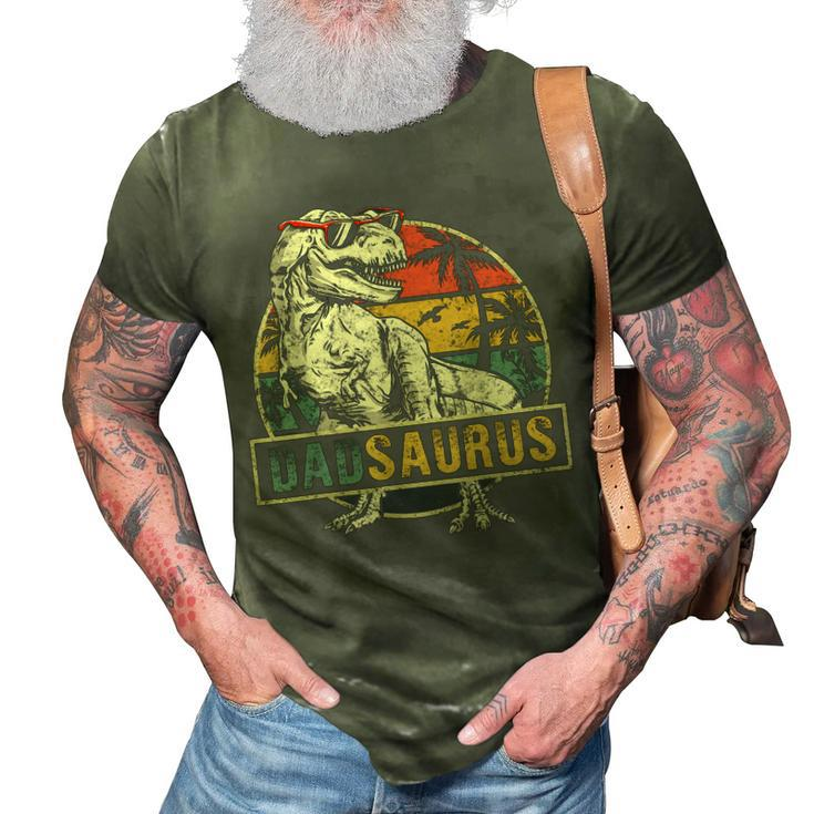 Dadsaurus T Rex Dinosaur Dad Saurus Family Matching 3D Print Casual Tshirt