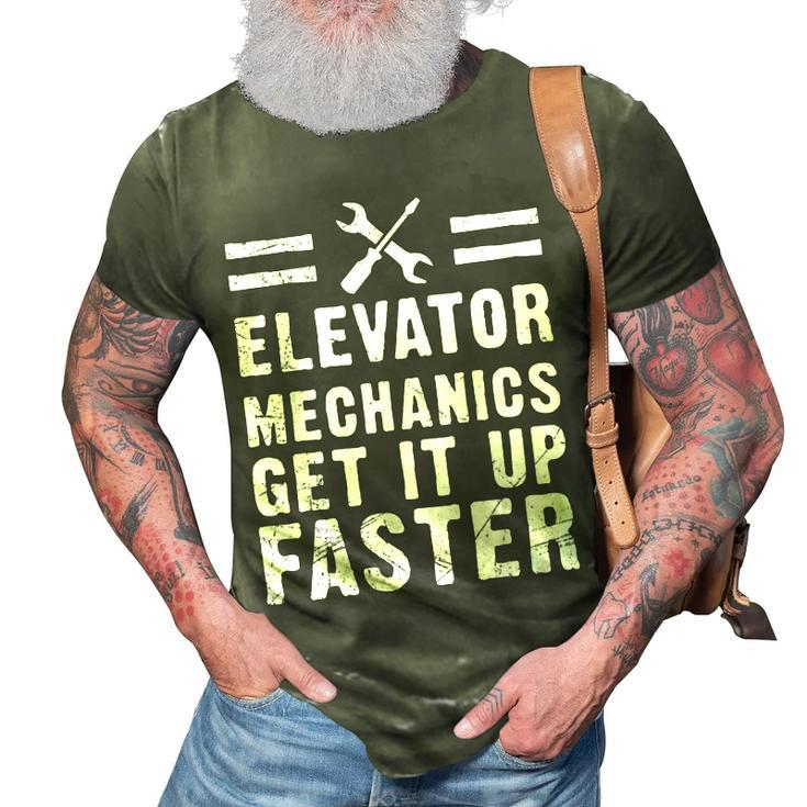 Elevator Mechanic Adult Humor Funny 3D Print Casual Tshirt