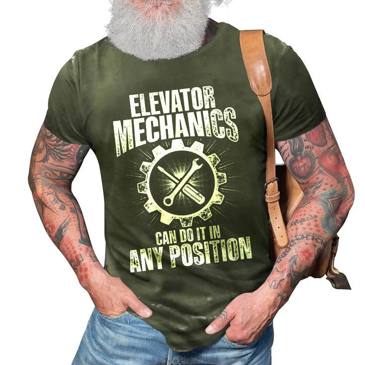 Elevator Mechanic Maintenance Any Position Technician 3D Print Casual Tshirt