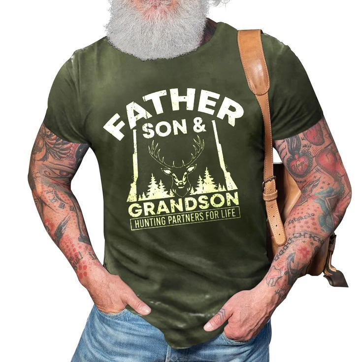 Father Son & Grandson Hunting Partners For Life 3D Print Casual Tshirt