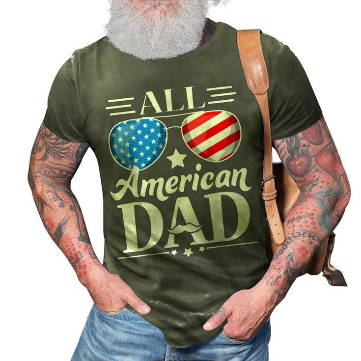 Fathers Day Gift | All American Patriot Usa Dad 3D Print Casual Tshirt