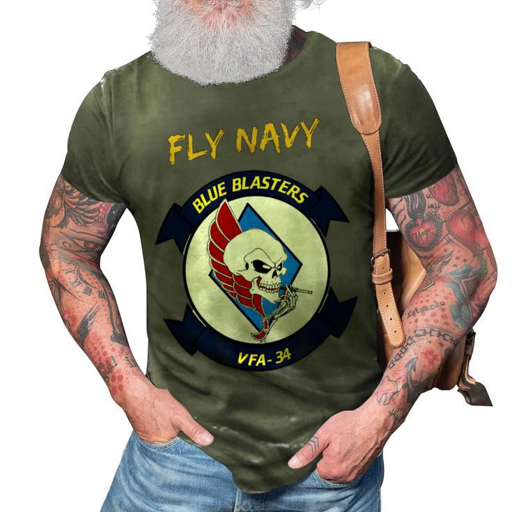 Fly Navy Vfa34AviationMilitary Gift For Mens 3D Print Casual Tshirt