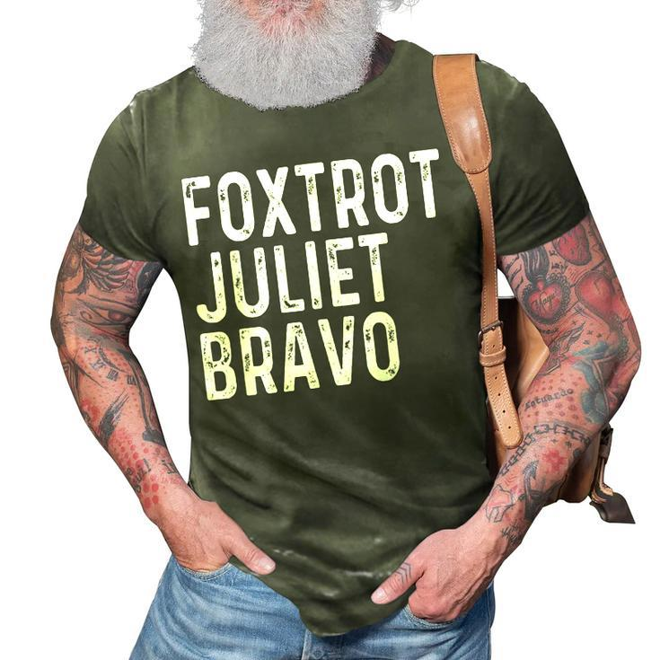 Foxtrot Juliet Bravo Retro Vintage America Us Military 3D Print Casual Tshirt