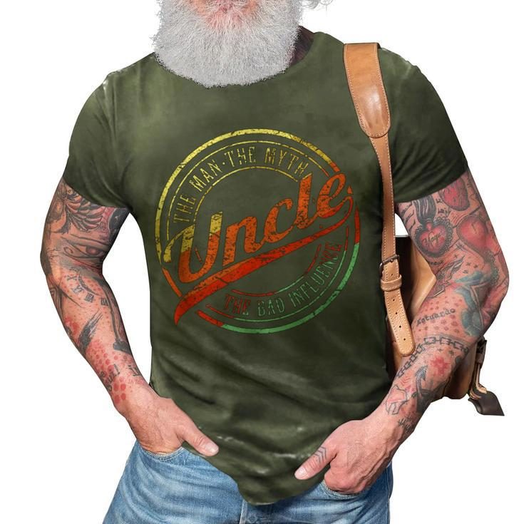 Funny Birthday Gifts For Uncle The Man Myth Bad Influence Gift For Mens 3D Print Casual Tshirt