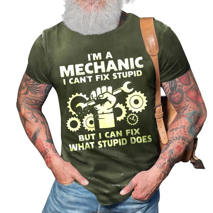 Funny Car Mechanic Engineer Men Women Dad Auto Mechanic 3D Print Casual Tshirt