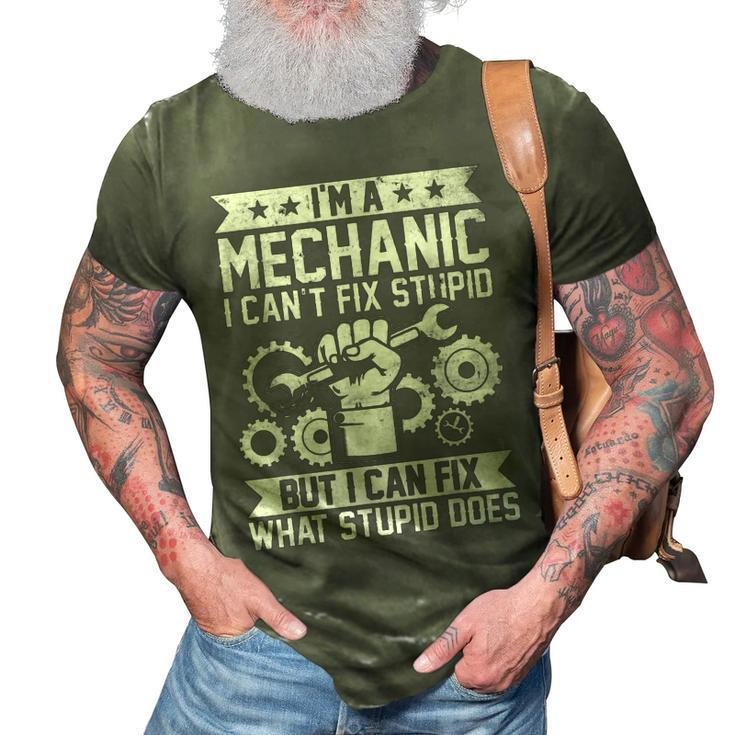 Funny Car Mechanic Engineer Men Women Kids Auto Mechanic 3D Print Casual Tshirt