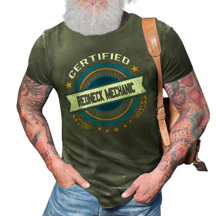 Funny Certified Redneck Mechanic Novelty Gag Gift 3D Print Casual Tshirt