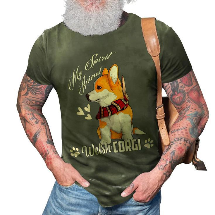 Funny Dog Lover Corgi Is My Spirit Animaldad Mom Boy Girl 3D Print Casual Tshirt