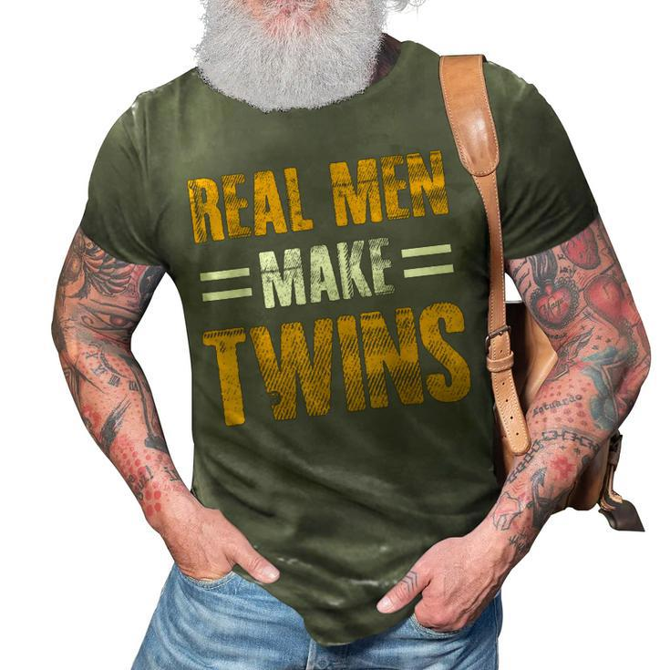 Funny Fathers Day Humor Novelty For Twins Dad Gift For Mens 3D Print Casual Tshirt