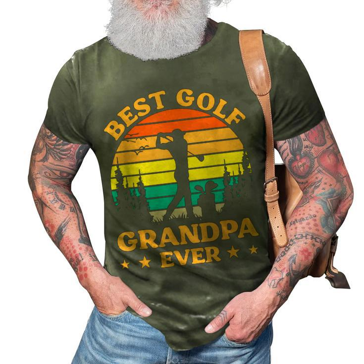 Funny Golf Lover Best Golf Grandpa Ever Golfing Gift For Mens 3D Print Casual Tshirt