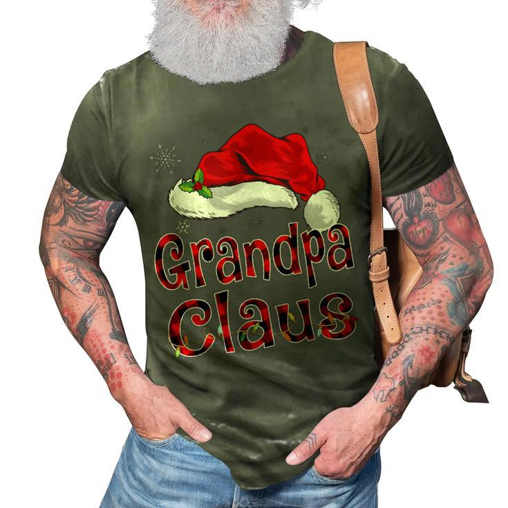 Funny Santa Grandpa Claus Red Plaid Christmas Family Gifts 3D Print Casual Tshirt