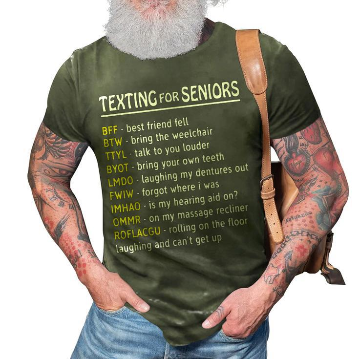 Funny Senior Citizens Texting Code T  Gift For Grandpa 3D Print Casual Tshirt