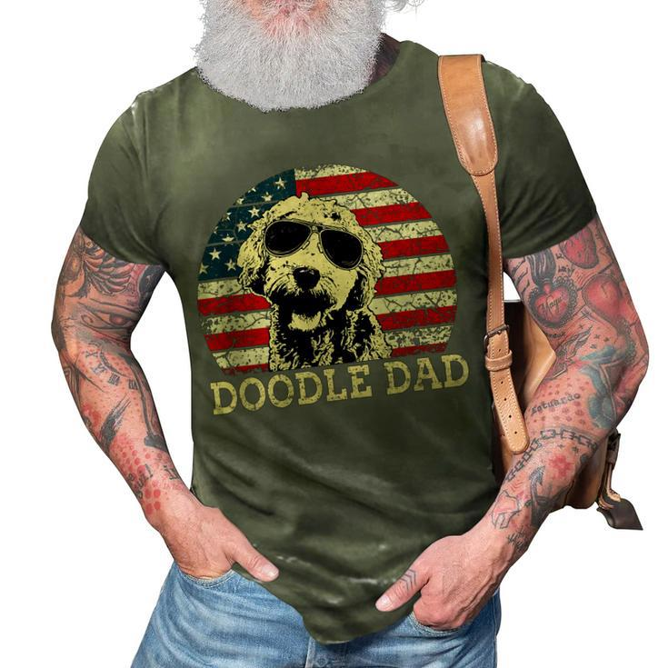 Funny Vintage Doodle Dad Aussie Doodle & Goldendoodle Gift For Mens 3D Print Casual Tshirt