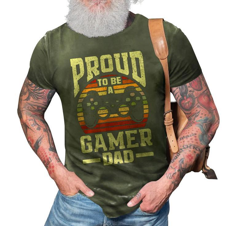 Gamer Dad For Fathers Day Video Games Gamer 3D Print Casual Tshirt