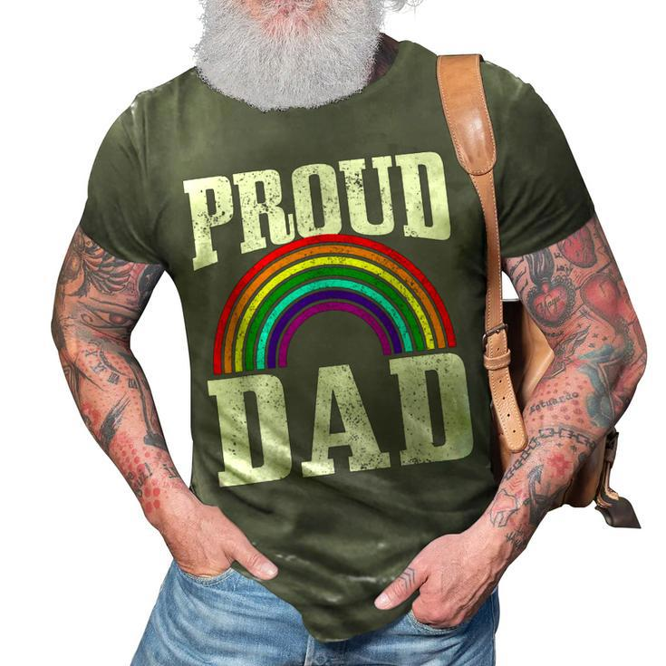Gay Pride Proud Dad Parent Lgbtq Rainbow Flag Gay Son 3D Print Casual Tshirt