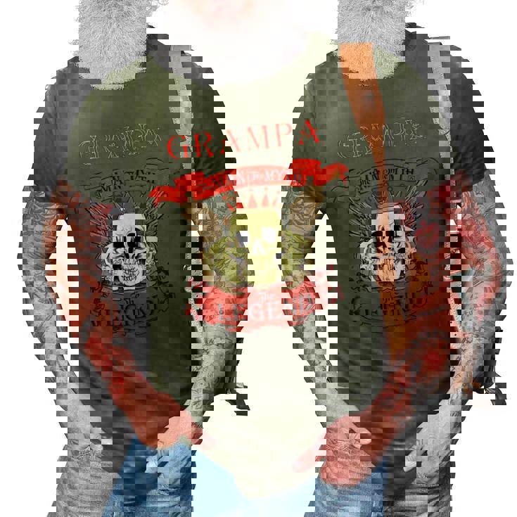 Grampa The Man The Myth The Legend Grandfather Gift For Mens 3D Print Casual Tshirt