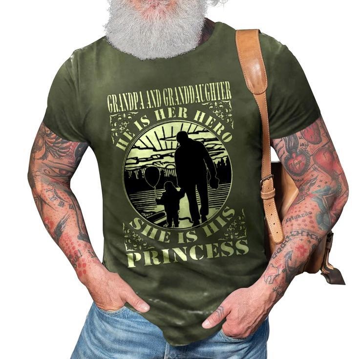 Grandpa And Granddaughter  Fathers Day Gift 3D Print Casual Tshirt