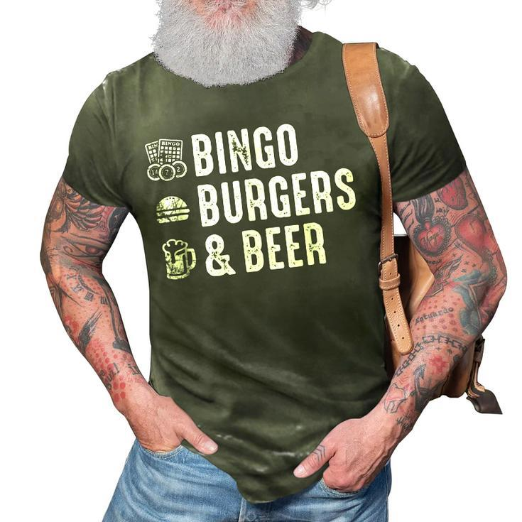 Grandpa Bingo Burgers And Beer 3D Print Casual Tshirt
