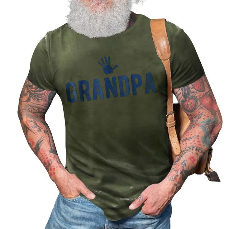Grandpa Blue Hand Print  For Grandfather Gift For Mens 3D Print Casual Tshirt